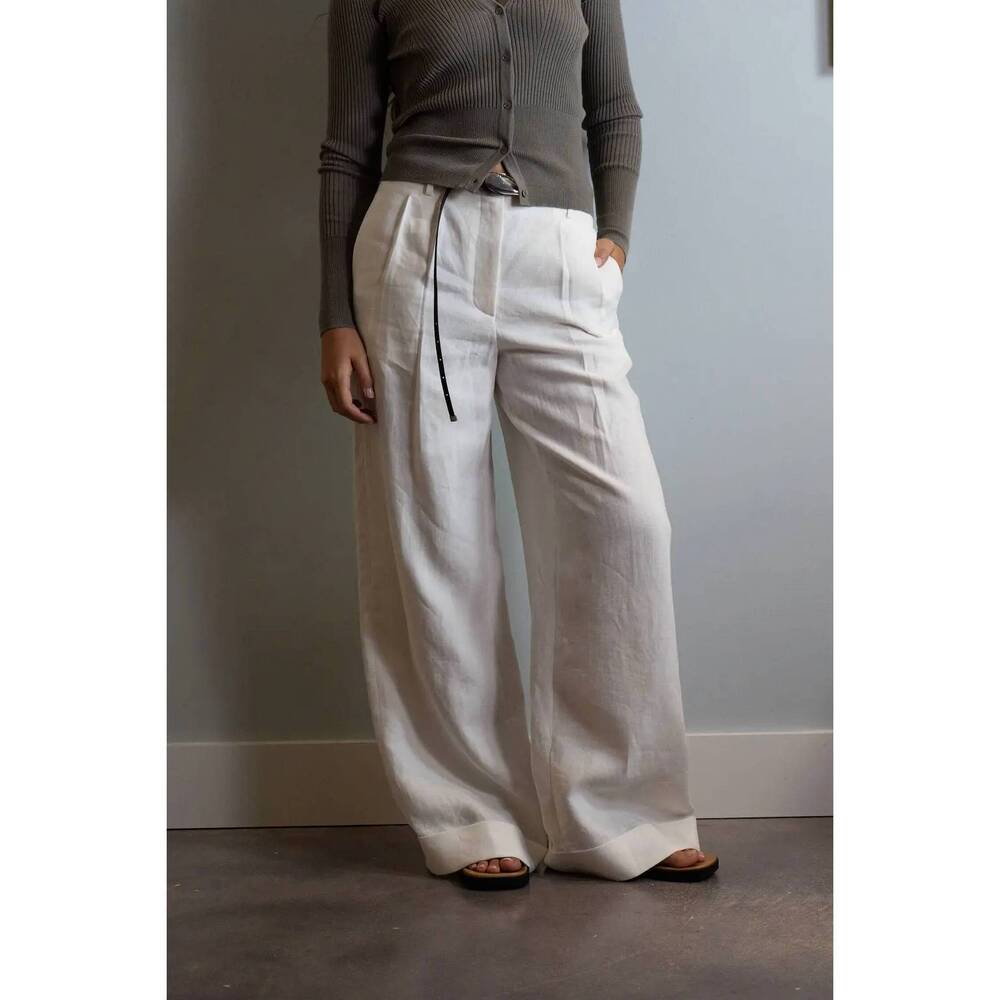 NEW TWP delilah wide-leg trousers in ivoire